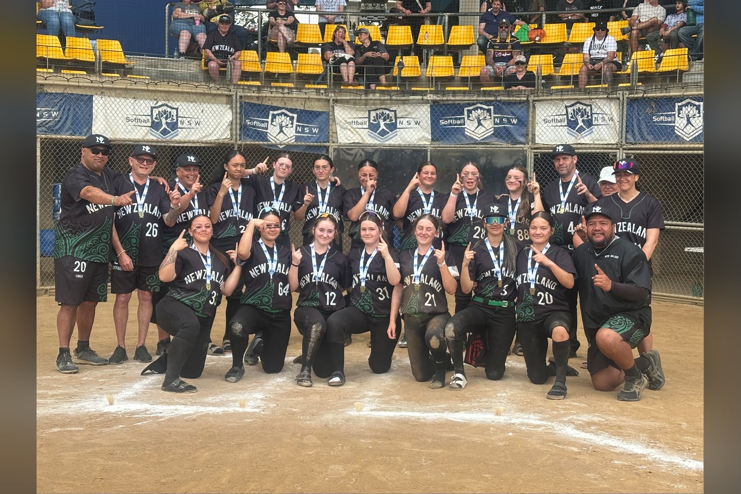 ISA New Zealand girls team with their winners medals